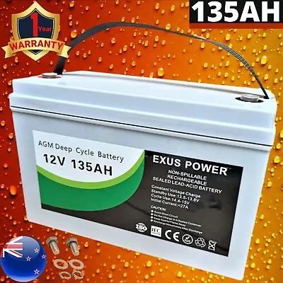 135AH 12V AGM Deep Cycle Battery SLA Fridge Solar Power Camping Marine > 130AH  • $189.99